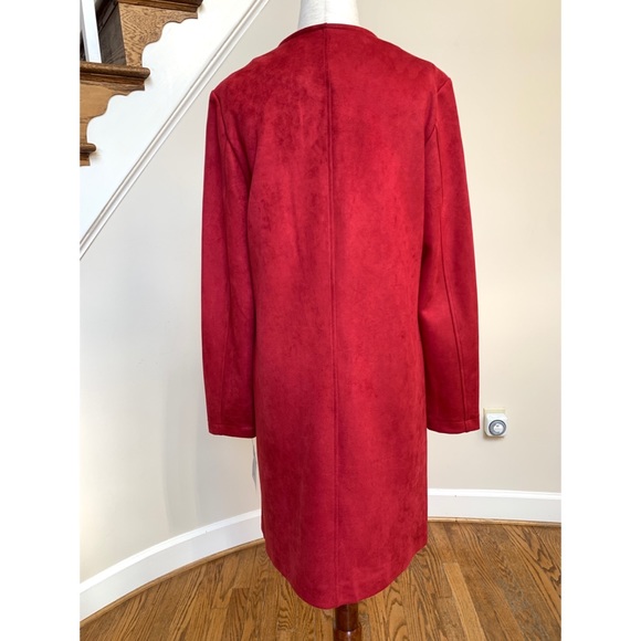 MatNew York faux suede red short coat, NWT, XS - Picture 5 of 12